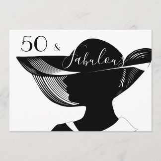 Invitation 50 et fabuleux | B&W élégant design art déco