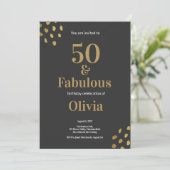 Invitation 50 et fabuleux Black and Golden Birthday Invitati (Debout devant)