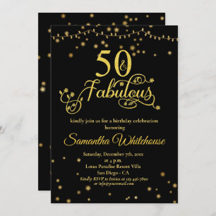 Invitation 50 et fabuleux Black Parties scintillant    Annive