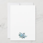 Invitation 50 et Fabuleux bleu floral Elégant aquarelle (Dos)