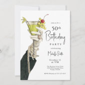 Invitation 50 et fabuleux cocktails et perles Anniversaire (Devant)