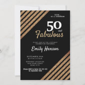 Invitation 50 et fabuleux Elegant Gold Parties scintillant 50 (Devant)