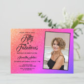 Invitation 50 et fabuleux Elegant Rose Parties scintillant Ph (Debout devant)