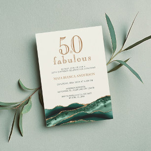 Invitation 50 et fabuleux Emerald Green Agate 50e anniversair