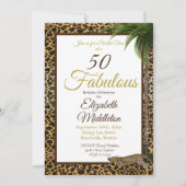 Invitation 50 et fabuleux Empreinte de léopard Palm Wild Birt (Devant)