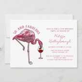 Invitation 50 et fabuleux Flamant rose 50e fête d'anniversair (Devant)