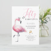 Invitation 50 et fabuleux Flamant rose rose Tiara 50e anniver (Debout devant)