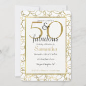 Invitation 50 et fabuleux Glam Gold White Circles Party (Devant)