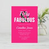 Invitation 50 et fabuleux Hot Pink Cinquantième anniversaire  (Debout devant)