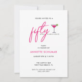 Invitation 50 et Fabuleux Martini Glass fête d'anniversaire (Devant)