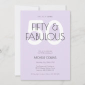 Invitation 50 et fabuleux Moderne Purple Cinquante Anniversai (Devant)