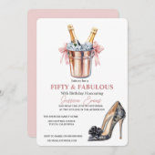 Invitation 50 et fabuleux Moderne talons hauts 50e anniversai (Devant / Derrière)