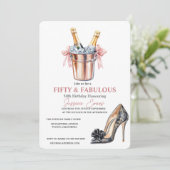 Invitation 50 et fabuleux Moderne talons hauts 50e anniversai (Debout devant)