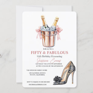 Invitation 50 et fabuleux Moderne talons hauts 50e anniversai