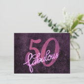 Invitation 50 et fabuleux | Plum Purple et Grunge rose (Debout devant)