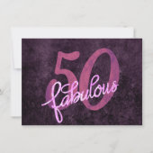 Invitation 50 et fabuleux | Plum Purple et Grunge rose (Devant)