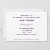 Invitation 50 et fabuleux Rainbow Sparkle Photo Anniversaire (Dos)