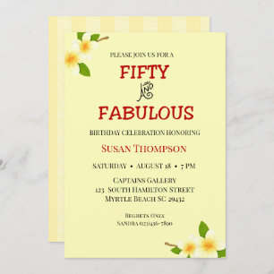 Invitation 50 et fabuleux rayure jaune