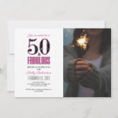 Invitation 50 et fabuleux rose 50e anniversaire de la fête Ph (Devant)
