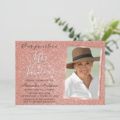 Invitation 50 et fabuleux Rose d'étincelle Gold Blush Pink Ph (Debout devant)