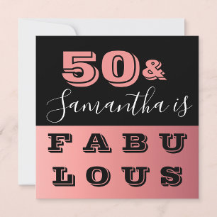 Invitation 50 et fabuleux Rose Gold 50e fête d'anniversaire