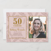 Invitation 50 et fabuleux Rose Gold Anniversaire (Devant)