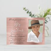 Invitation 50 et fabuleux Rose Gold Blush Pink Photo (Debout devant)