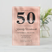 Invitation 50 et fabuleux Rose Gold Glam fête d'anniversaire (Debout devant)