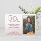 Invitation 50 et fabuleux Rose Gold Parties scintillant Éléga (Debout devant)