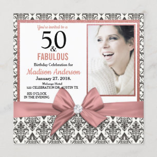 Invitation 50 et Fabuleux Rose or arc damask 50e anniversaire