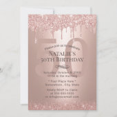 Invitation 50 et fabuleux Rose Parties scintillant or Drips A (Devant)