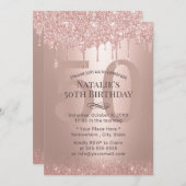 Invitation 50 et fabuleux Rose Parties scintillant or Drips A (Devant / Derrière)