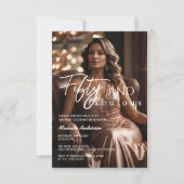 Invitation 50 et fabuleux Rose photo Gold 50e anniversaire (Devant)