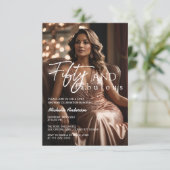 Invitation 50 et fabuleux Rose photo Gold 50e anniversaire (Debout devant)