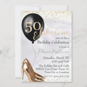 Invitation 50 et fabuleux talons d'or haut (Devant)
