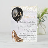 Invitation 50 et fabuleux talons d'or haut (Debout devant)