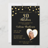 Invitation 50 et Fabulous Black and Gold Birthday (Devant)