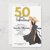 Invitation 50 et Fabulous Black and Gold fête d'anniversaire (Devant)