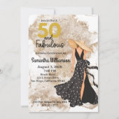 Invitation 50 et Fabulous Black and Gold fête d'anniversaire (Devant)