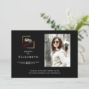 Invitation 50 et Fabulous Black and Gold Photo