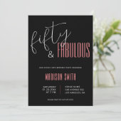 Invitation 50 et Fabulous Black and Pink 50e anniversaire (Debout devant)
