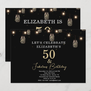 Invitation 50 et Fabulous Black avec des lumières à cordes