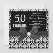 Invitation 50 et Fabulous black damask Photo| 50e anniversair (Dos)