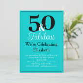 Invitation 50 et Fabulous Black sur Turquoise Blue (Debout devant)