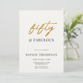 Invitation 50 et Fabulous Black White Or moderne Anniversaire (Debout devant)