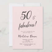 Invitation 50 et Fabulous Blush Rose Black 50e anniversaire (Devant)