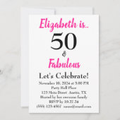 Invitation 50 et Fabulous Bold rose avec Pois noirs (Devant)