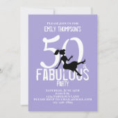 Invitation 50 et Fabulous Chic mignonne Party fille Silhouett (Devant)