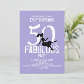 Invitation 50 et Fabulous Chic mignonne Party fille Silhouett (Debout devant)