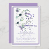 Invitation 50 et Fabulous Elegant Floral Aquarelle (Devant / Derrière)